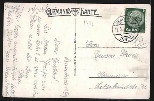 AK Braubach a. Rh., Torbögen, Burg