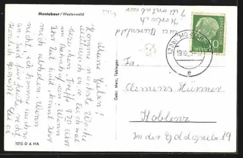 AK Montabaur /Westerwald, Totalansicht mit Umgebung aus der Vogelschau