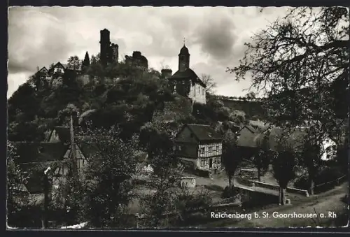AK Reichenberg /St. Goarshausen, Ortsansicht mit Burg