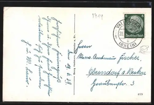 AK Vallendar a. Rh., Blick von der Kneippbad-Höhe