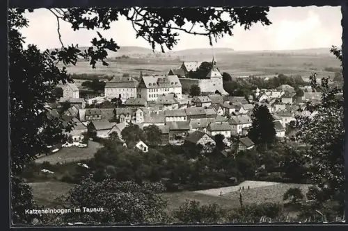 AK Katzenelnbogen /Taunus, Totalansicht aus der Vogelschau