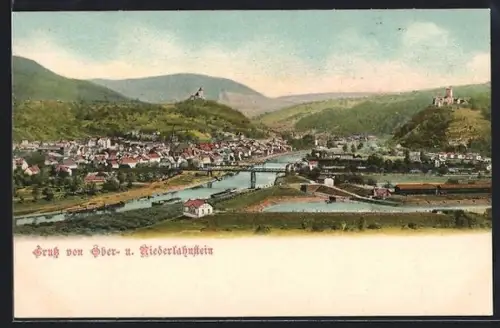 AK Oberlahnstein a. Rh., Gesamtansicht mit Niederlahnstein