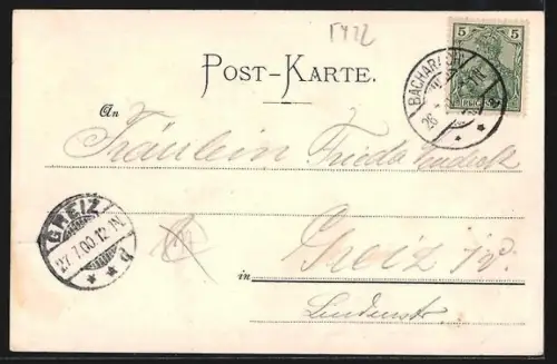 AK St. Goarshausen, Ortsansicht mit Burg Katz, mit Bootspartie