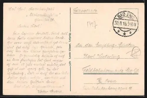 AK Bad Ems, Villenviertel aus der Vogelschau