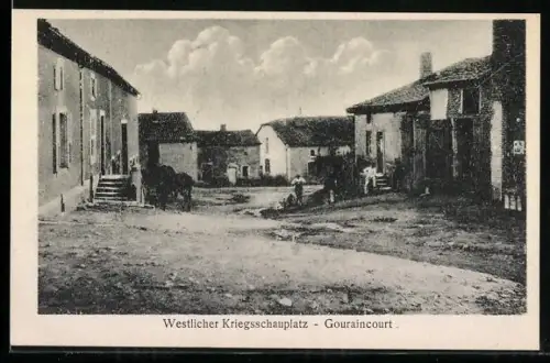 AK Gouraincourt, Westlicher Kriegsschauplatz mit Dorfansicht