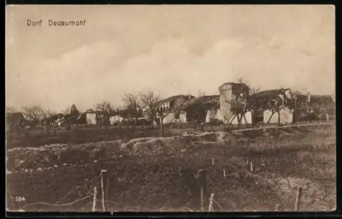 AK Douaumont, Vue du village après destruction