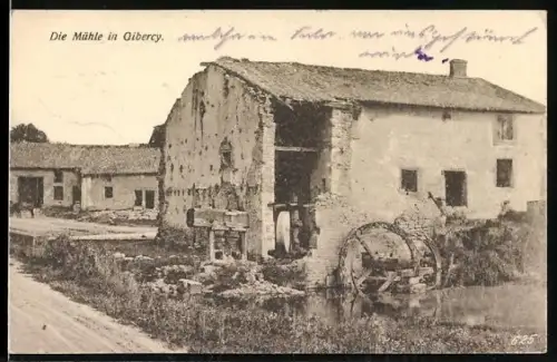 AK Gibercy, La vieille meule et le moulin en pierre au bord de l`eau