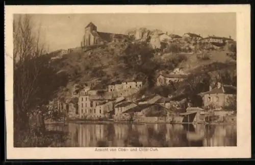 AK Ober-Dun, Vue du village et de l`église sur la colline
