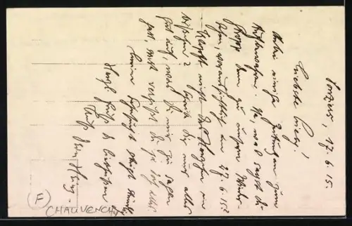 AK Chauvenchy, Pont détruit et reconstruit avec cheval et charrette