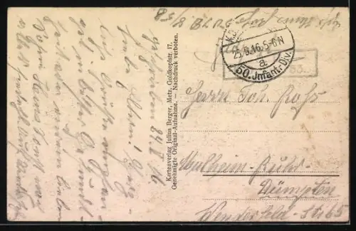 AK Verdun, Vue du pont et des bâtiments au bord de la rivière