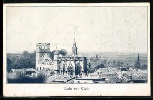 AK Étain, Église vue depuis les toits du village