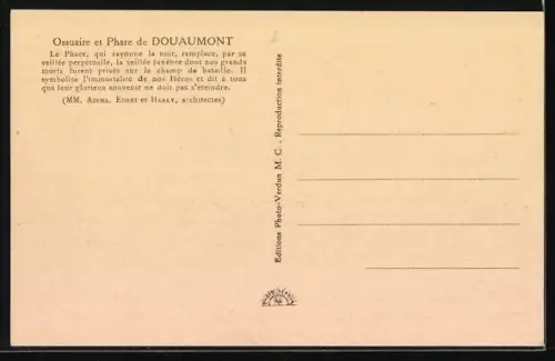 AK Douaumont, Ossuaire et Phare de Douaumont