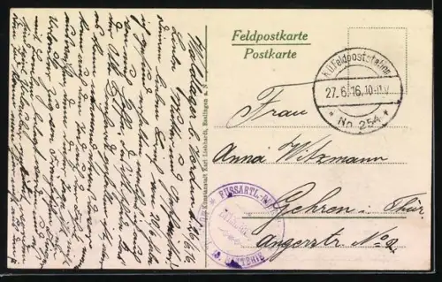 AK Vilosnes-Sivry, Soldaten auf dem Weg entlang des Flusses