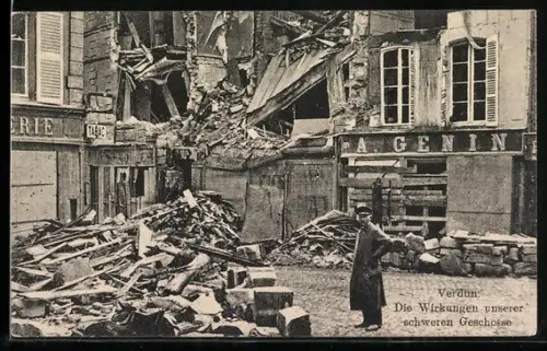 AK Verdun, Les effets de nos obus lourds sur les bâtiments