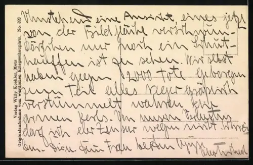 AK Riaville-en-Woëvre, Barricade de rue et maisons en ruines