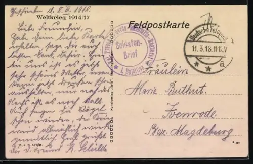 AK Malancourt, Rue en ruines avant Verdun durant la Première Guerre mondiale