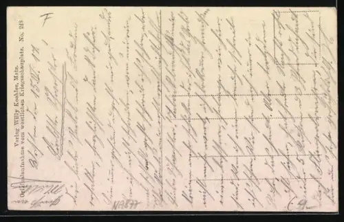 AK Hattonchâtel, Ruines historiques de l`église après la destruction