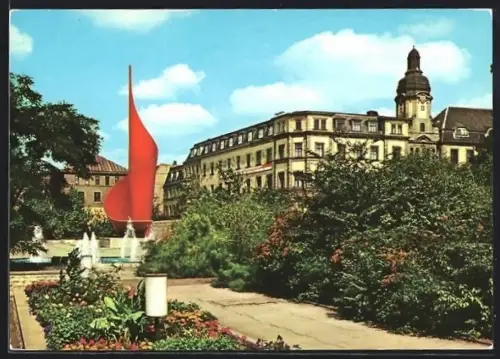 AK Halle (Saale), Fahnenmonument Flamme der Revolution