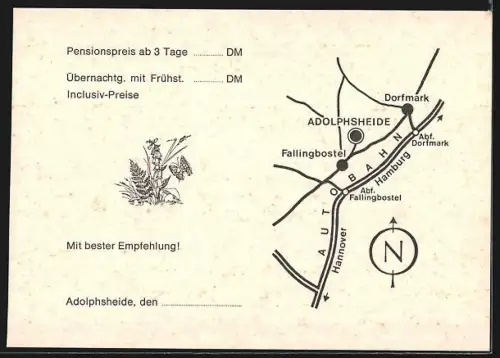 AK Fallingbostel-Adolphsheide, Gast- und Pensionshaus Schnehagen mit Ansicht der Räumlichkeiten