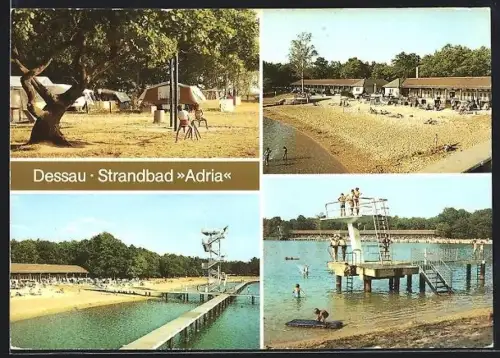 AK Dessau, Strandbad Adria, Impressionen