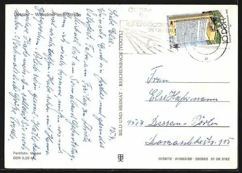 AK Dessau, Blick auf die Wilhelm-Pieck-Strasse