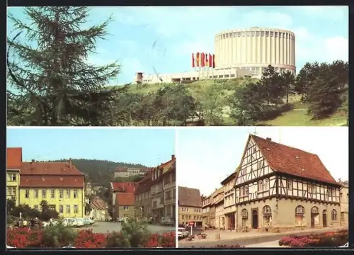 AK Frankenhausen / Kyffhäuser, Bauernkriegs-Gaststätte Panorama, Anger - histor. Fachwerkhaus erbaut 1555