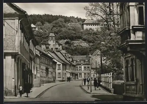 AK Bad Frankenhausen /Kyffh., Kurstrasse mit Passanten