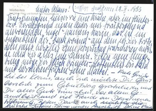 AK Weissenfels, Karl-Marx-Platz u. Schloss Neu-Augustusburg