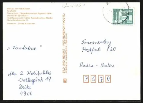 AK Zeitz-Ost, Blick zu den Neubauten, Kaufhalle, Oberschule