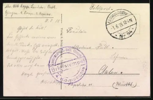 AK Pouilly a. Maas, Vue sur le village et les champs environnants