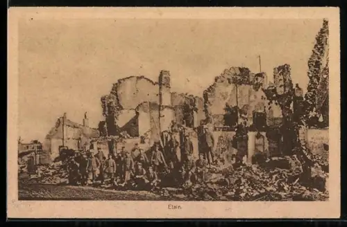 AK Étain, Ruines et soldats après la destruction
