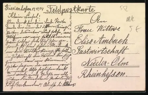 AK Varennes, Place de l`église sur le front occidental avec soldats et ruines