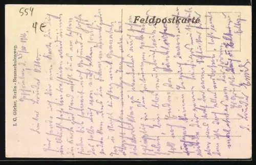 AK Morgemoulin, Église en ruines