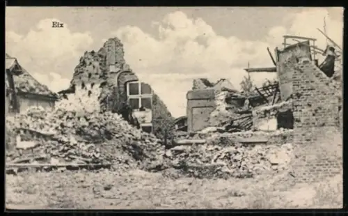 AK Eix, Ruines après la destruction des bâtiments pendant le conflit
