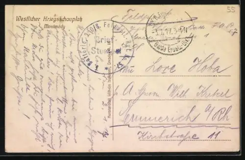 AK Montmédy, Vue aérienne du village et des environs champêtres