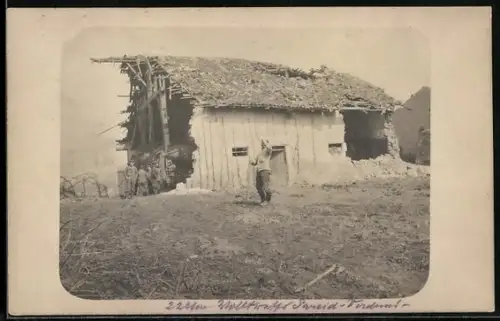 AK Pareid, Maison détruite dans le village pendant la guerre, 1916