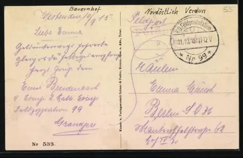 AK Sorel, Ferm., Ruines d`une ferme après destruction