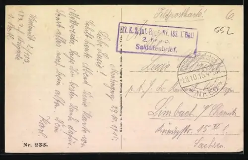 AK Montfaucon, Heimkehrende Patrouille in den Ruinen der Stadt