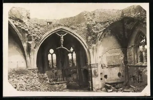 AK Senon, Ruines de l`église après la bataille, 1916