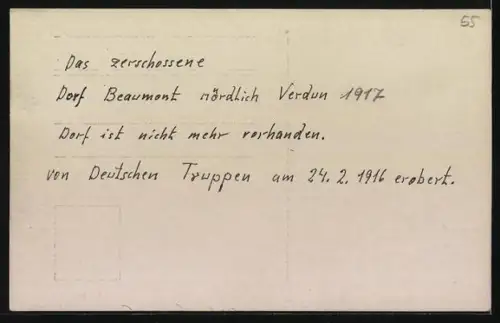 AK Beaumont /Verdun, Village détruit en 1917