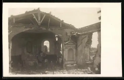 AK Cheppy /Varennes-en-Argonne, Église détruite, 1916