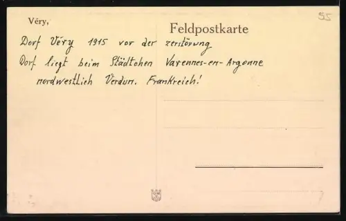 AK Véry /Varennes-en-Argonne, Scène de village avant la destruction en 1915