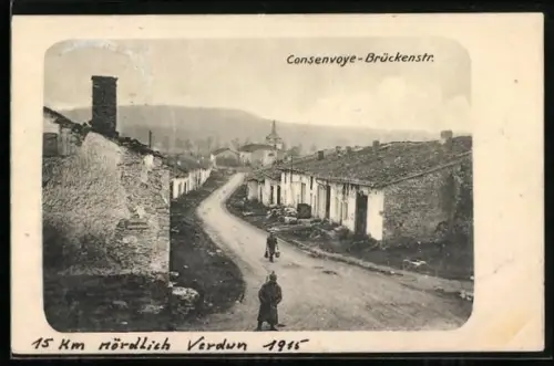 AK Consenvoye, Rue de Brückenstrasse avec maisons et enfants jouant