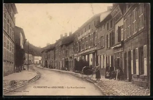 AK Clermont-en-Argonne, La Rue Gambetta