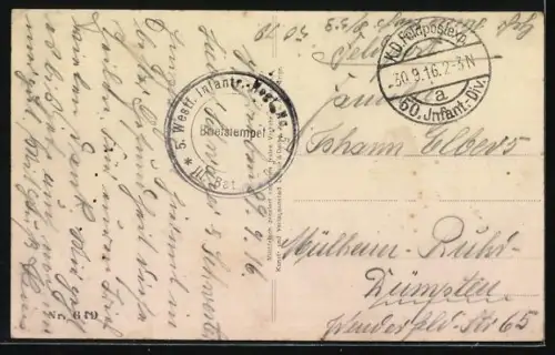 AK Nantillois, Soldats devant un bâtiment militaire