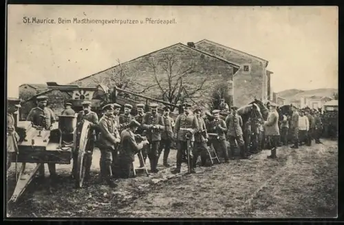 AK St. Maurice, Beim Maschinengewehrputzen und Pferdeapell