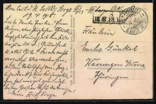 AK Varvinay, Abri pour Francais sans-abri dans l`église protégée par des soldats allemands