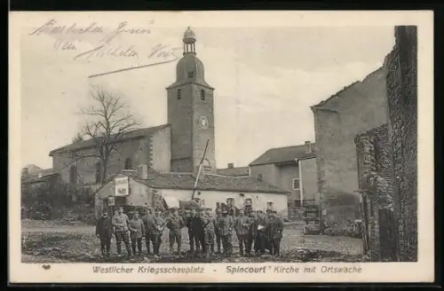 AK Spincourt, Église avec garde locale sur le front de l`Ouest