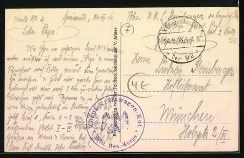 AK Spincourt, Rue principale avec vue sur l`église et passants