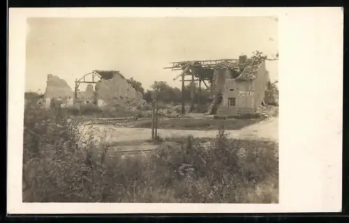 AK Pareid, Vue des ruines du village en 1916